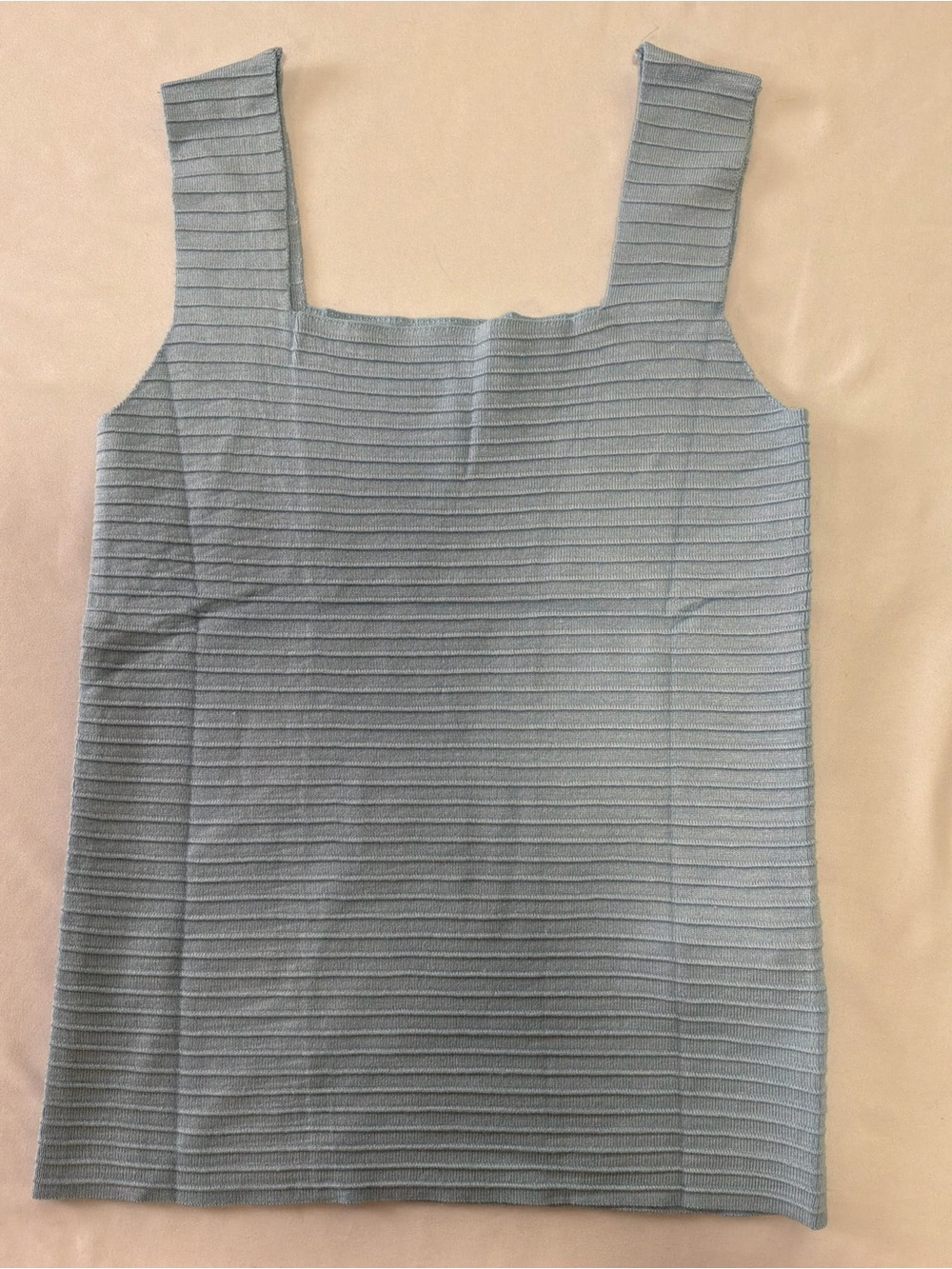 Imily Bela Square-Neck Ribbed Tank Top in Light Blue